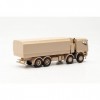 Herpa- Iveco Maquette Camion Plateau protégé Trakker 8x8, échelle 1/87, Model Allemand, pièce de Collection, Figurine Plastiq