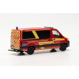 Herpa- Mercedes-Benz Maquette Voiture Sprinter 18 Bus à Toit Plat Direction des incendies de Stuttgart, echelle 1/87, Model 