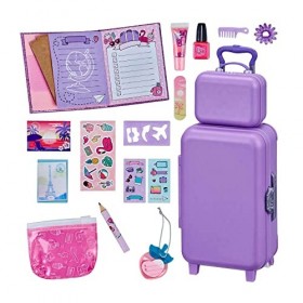 Cefa Toys - Real Littles Ensemble de Voyage Mini, Valise avec Roues, 1 Trousse de Toilette, 1 Journal et 10 Petites Surprises