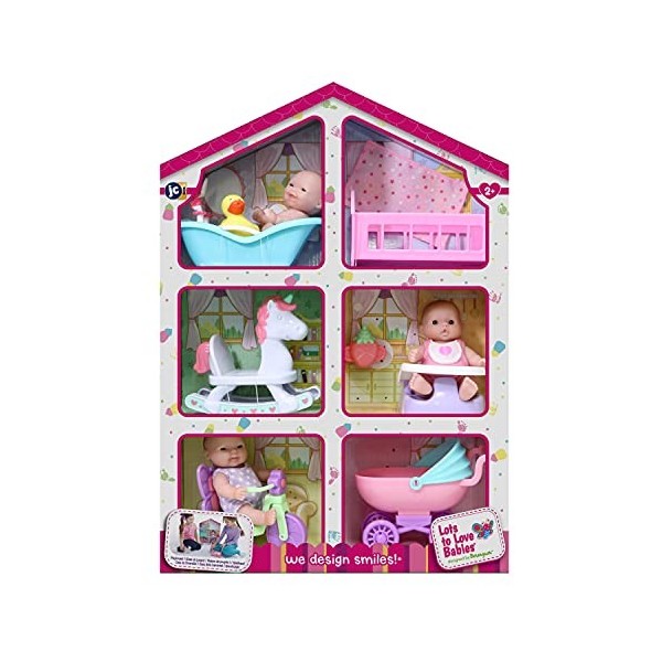 JC TOYS – Maison 3 Personnages et 6 manuels., Multicolore 16755 