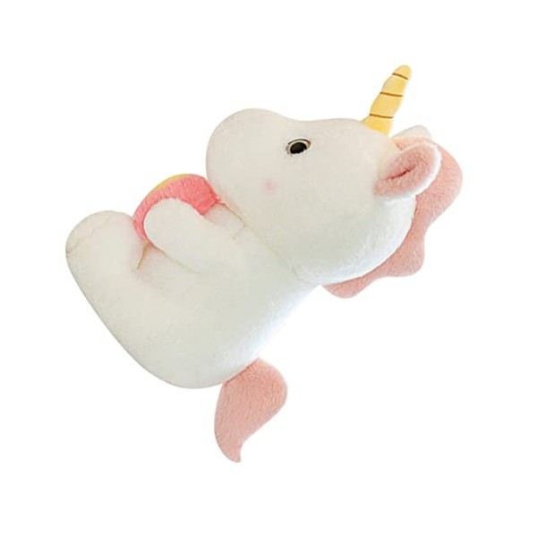 ibasenice Peluche Cotillons Licorne Jolie Poupée Licorne Jouet Apaisant Licorne à Câliner Coussin Blanc Poupées pour Filles J