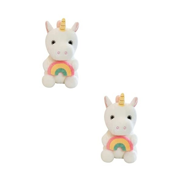 ibasenice Peluche Cotillons Licorne Jolie Poupée Licorne Jouet Apaisant Licorne à Câliner Coussin Blanc Poupées pour Filles J