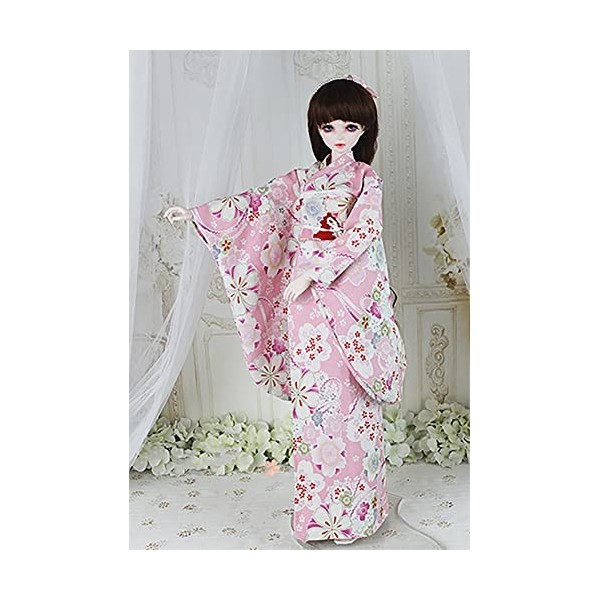 TPMOCS Vêtements de poupées BJD 1/3 1/4 1/6 Kimono pour poupées BJD 30cm 45cm 60cm Color : C, Size : 1/6 