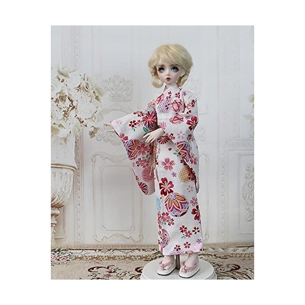 TPMOCS Vêtements de poupées BJD 1/3 1/4 1/6 Kimono pour poupées BJD 30cm 45cm 60cm Color : R, Size : 1/6 