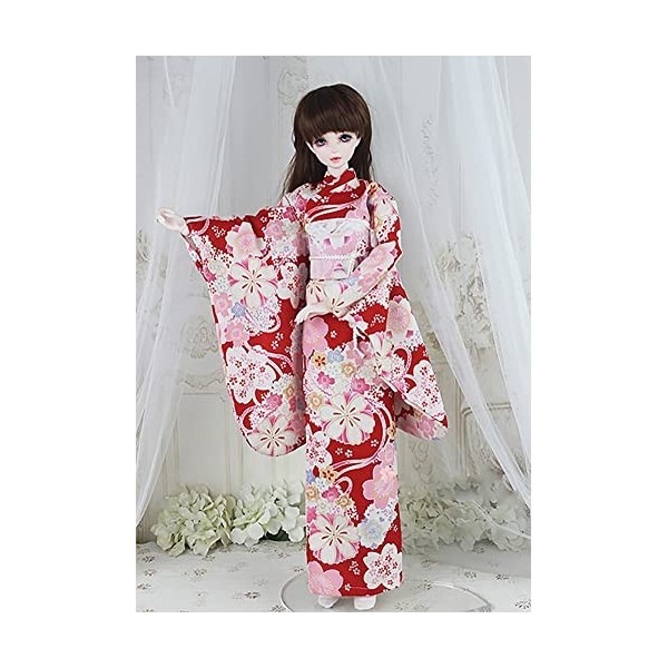 TPMOCS Vêtements de poupées BJD 1/3 1/4 1/6 Kimono pour poupées BJD 30cm 45cm 60cm Color : D, Size : 1/6 