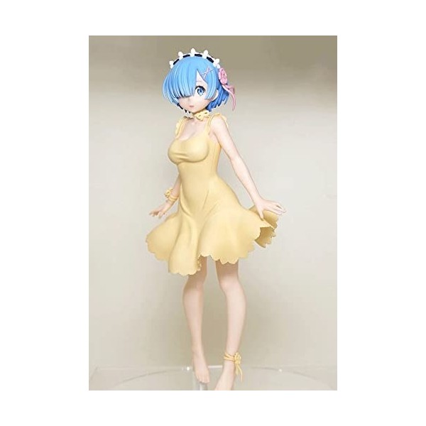 OneOneSay Figurine danime Re:Zero REM Jaune Saphir Ver. Jolie Fille Figurine Modèles de Personnages danime/Statues PVC Joue