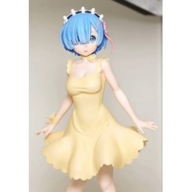 OneOneSay Figurine danime Re:Zero REM Jaune Saphir Ver. Jolie Fille Figurine Modèles de Personnages danime/Statues PVC Joue