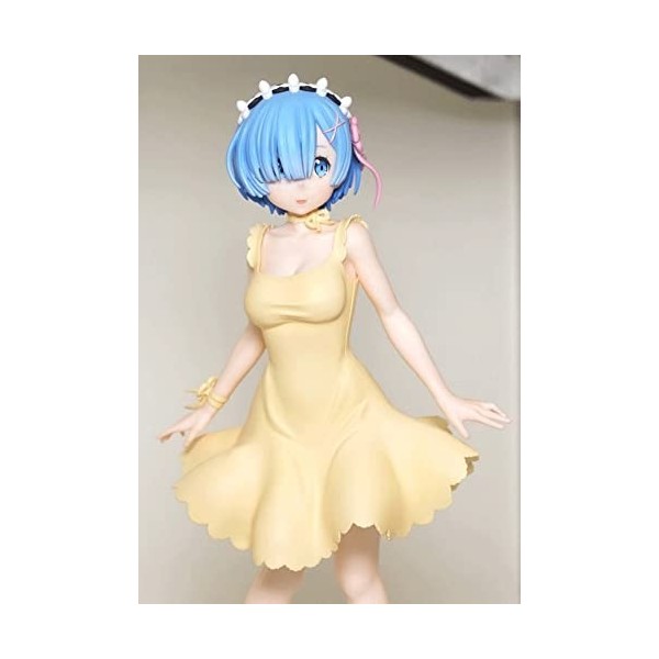 OneOneSay Figurine danime Re:Zero REM Jaune Saphir Ver. Jolie Fille Figurine Modèles de Personnages danime/Statues PVC Joue