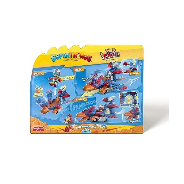 SUPERTHINGS Wild Eagle - Avion Aigle des SuperThings Comprend 1 Wild Kid et 1 Wild SuperThing héros exclusifs. Déclencheur et