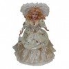 T TOOYFUL Figurines Poupée Féminine en Porcelaine Victorienne de 40cm avec Robe Chapeau Décor à Maison