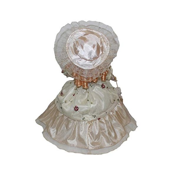 T TOOYFUL Figurines Poupée Féminine en Porcelaine Victorienne de 40cm avec Robe Chapeau Décor à Maison