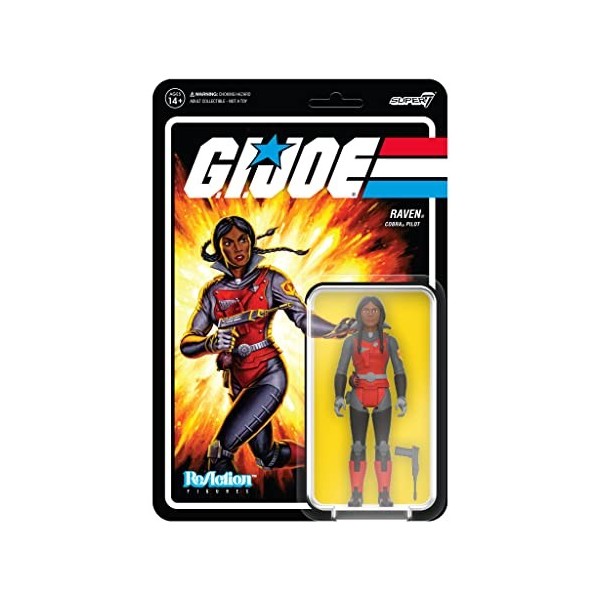 Super 7 G.I. Joe Raven Cobra Pilot Figurine de réaction 9,5 cm