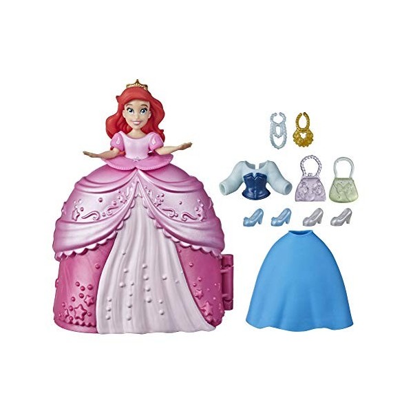 Disney Princess Princesse Styling Surprise Arielle Mini Jeu de poupée avec Robes et Accessoires, Jouets pour Filles à partir 