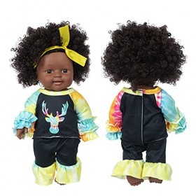 Janzoom Reborn Toddler Girl Doll, Reborn Baby Doll Vinyl Baby Girl Doll Black Baby Girl Doll incolore pour Cadeau de fête des