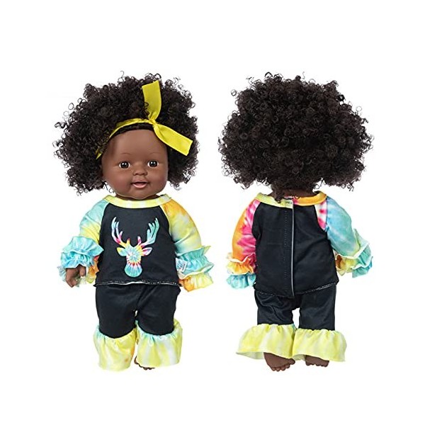 Janzoom Reborn Toddler Girl Doll, Reborn Baby Doll Vinyl Baby Girl Doll Black Baby Girl Doll incolore pour Cadeau de fête des