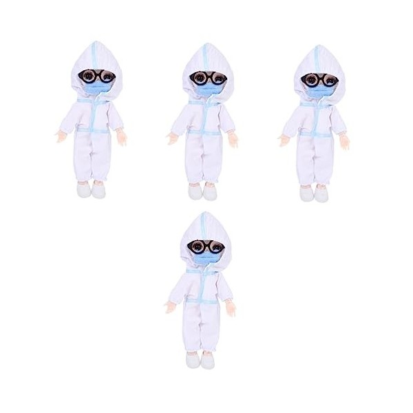 Toyvian 4Pcs Infirmière Jouet De Prévention des Épidémies Mini Poupées Mini Bébés Poupées Jouets pour Enfants Infirmière Poup