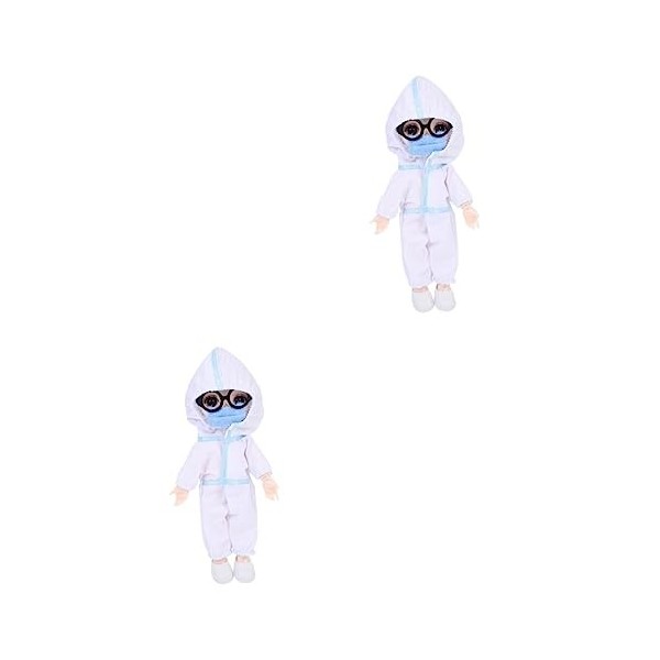 Toyvian 4Pcs Infirmière Jouet De Prévention des Épidémies Mini Poupées Mini Bébés Poupées Jouets pour Enfants Infirmière Poup