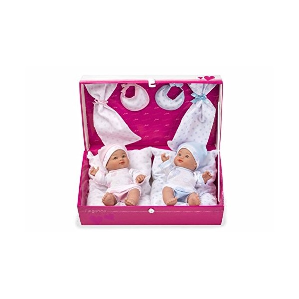 Muñecas Arias Elegance 26 CM Coffre PITI Kids Twins, 61-60224, Multicolore