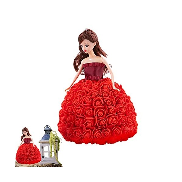 HongYan Poupée GranPrincesse | Poupée Princesse Saint-Valentin avec GranRobe Rose,Princesse Robes Poupée Figure Cadeaux pour 