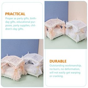 NUOLUX Lit De Princesse De Maison De Poupée Maquette Bois Meuble Bois Meuble Jouet Mini Meubles De Maison Mini Maison Jouet M