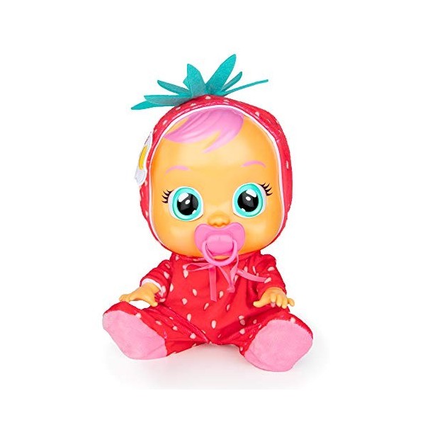 CRY BABIES Tutti Frutti Ella la fraise | Poupée interactive qui pleure de vraies Larmes avec pyjama parfumé au fruit - Poupon