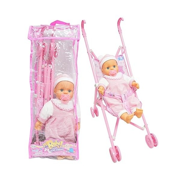 Poussette pour poupée Babies - Creative Simulation Doll Trolley Babies Ensemble poupée et Landau Pliant | Pliable bébés Pouss