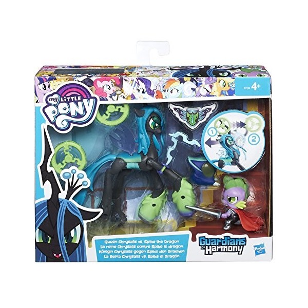 Hasbro B6009 - My Little Pony Guardians of Harmony Queen Chrysalis Spike The Dragon Jouet Version Anglais, Modèles assorti