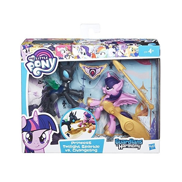 Hasbro B6009 - My Little Pony Guardians of Harmony Queen Chrysalis Spike The Dragon Jouet Version Anglais, Modèles assorti