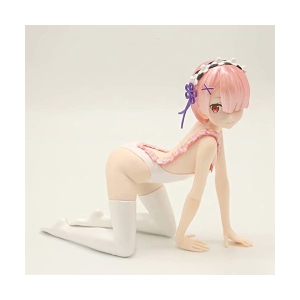 RJDJBF 12 cm Japonais Anime Re Vie dans Un Monde différent de zéro Figurines danime REM Ram Emilia Pyjamas PVC modèle Jouets