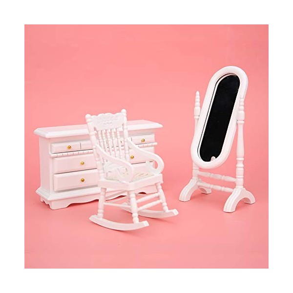 Keenso Ensemble de Meubles de Maison de Poupée – Style Minimaliste Blanc Moderne, Parfait pour la Décoration de Maison de Pou