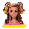 Barbie Ultra Chevelure Tête À Coiffer, Cheveux Bruns Frisés Avec Mèches Arc-En-Ciel, Accessoires Color Reveal, Jouet Enfant, 