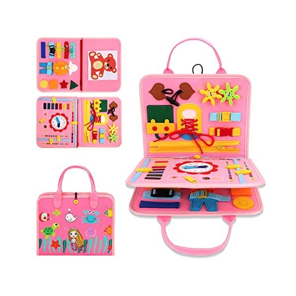 Jouet Montessori En Bois Pour 1-3 Ans - Puzzle Tri Couleurs, Formes, Fruits - Hérisson éducatif, Bords Lisses - Cadeau Fille Garçon - 13