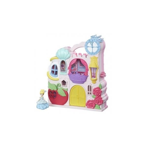 Coffret château des Mini Princesses 50 x 3,5 x 30 cmv + 1 poupée pour Disney - Set Jouets Fille + 1 Carte Offerte