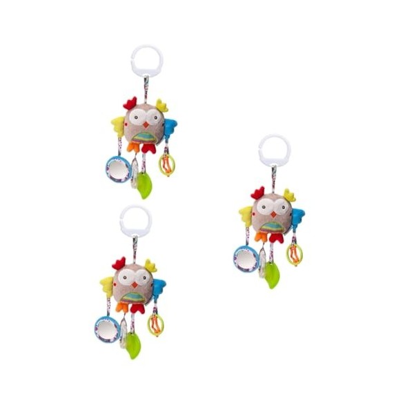 Toyvian 3 Pièces Jouets pour Bébés Peluches Jouet Bebe Animaux Suspendus Cloche Lit Apaiser Les Poupées Jouets Pacifiés Pende