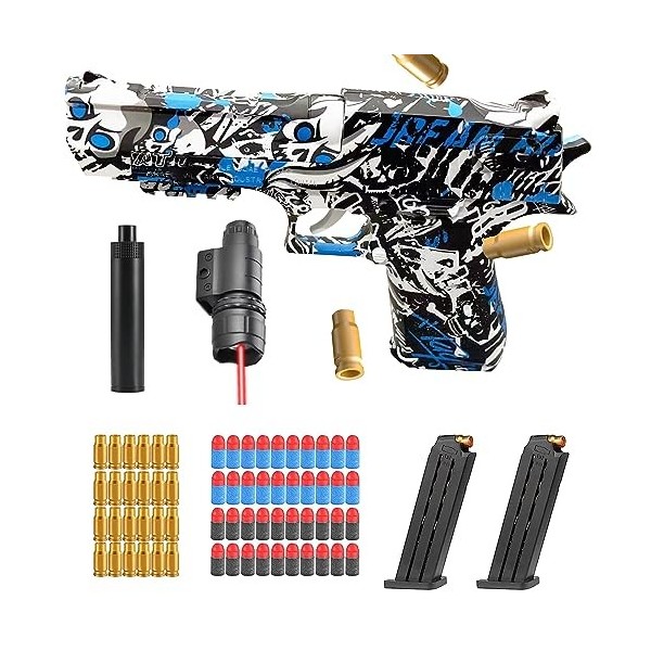 Pistolet Jouet avec balles Souples,Pistolet à Balle Molle, Taille 1: 1,EVA Mousse Jouet Blaster avec Chargeur éjectable, pour