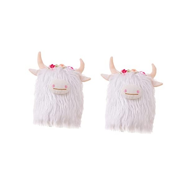 TOYANDONA 4 Pièces Poupée De Yak Animal en Peluche Vache Poilue Peluches De La Ferme Poupée De Vache des Montagnes Mini Peluc