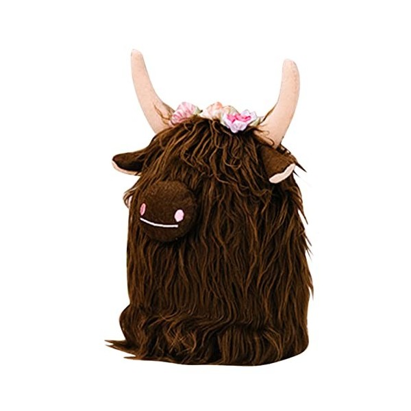 TOYANDONA 4 Pièces Poupée De Yak Animal en Peluche Vache Poilue Peluches De La Ferme Poupée De Vache des Montagnes Mini Peluc