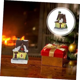 ibasenice 4 Pièces Micro Paysage Maison Maison De Poupée Décoration De Noël Maison De Neige De Noël Mini Statue De Jardin Piè