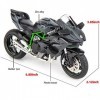 TGRCM-CZ Compatible avec les modèles de moto Kawasaki Ninja H2R 1:12, modèle DieCast Moto, suspension et rouleau gratuit, voi