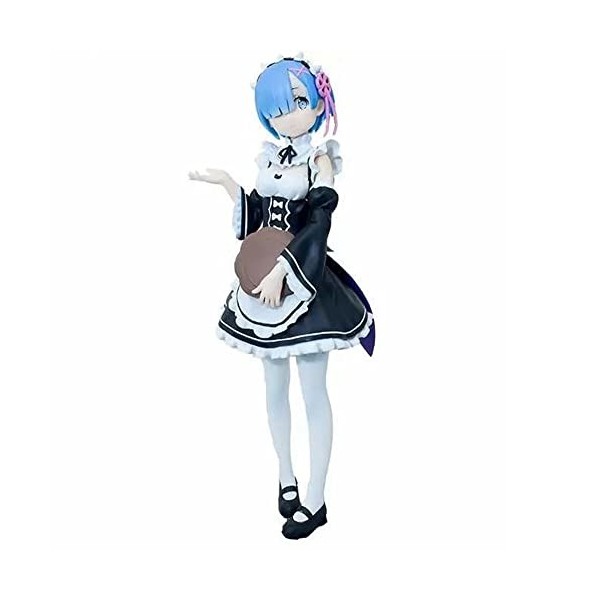 QDLONG Anime Figure Re: Zero Rem 1:7 Échelle Maid Outfit Mignon Loli Beauté Fille Sexy Poupée De Bande Dessinée/État/Modèle A