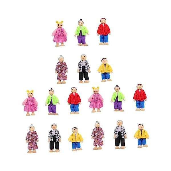 SEWACC 18 Pcs Poupée Mini Figurines daction Miniture Décoration Bébé Jouets pour Bébés Jouets De Jeu De Rôle Familial Jouets