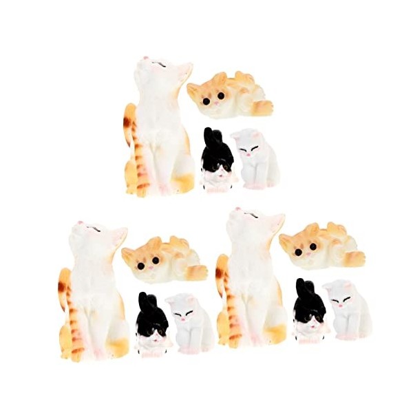 Toyvian 20 Pièces Maison De Poupée Chat Orange Décoration danimaux Miniatures Ornement De Chaton Jouets De Figurines De Chat