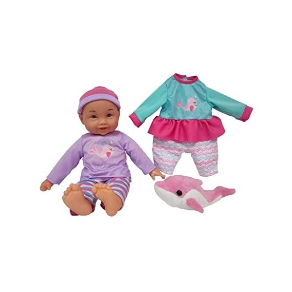 CUCOSITO Ensemble Poupée Bébé 35 cm avec Costume et Peluche Dauphin