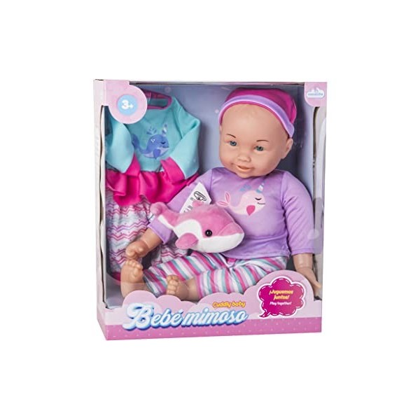 CUCOSITO Ensemble Poupée Bébé 35 cm avec Costume et Peluche Dauphin