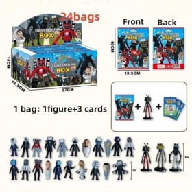 Skibid Toilettes Figure Calendrier de lAvent Skibid Toilettes, Skibid Titan Caméra de Toilette Modèle Homme avec Cartes 24 P