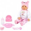 Small Foot 11522 Bébé poupée Fille avec Accessoires, Jouet de Jeu de rôle, avec Corps Souple, 5 pièces, Multicolore