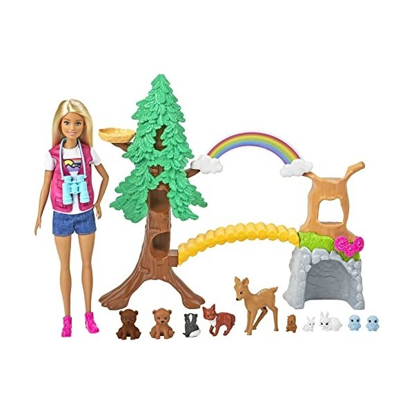 Barbie Métiers coffret Exploratrice de la nature avec poupée blonde et accessoires, jouet pour enfant, GTN60