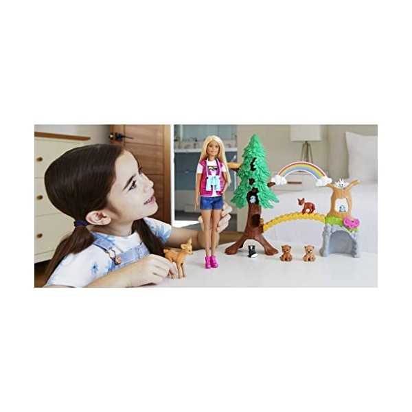 Barbie Métiers coffret Exploratrice de la nature avec poupée blonde et accessoires, jouet pour enfant, GTN60