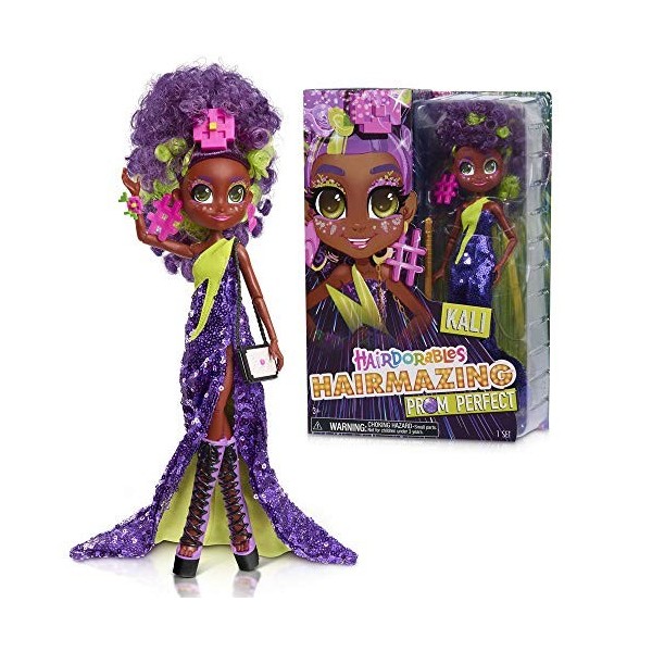 Hairdorables Hairmazing Kali Poupée 25 cm, Articulée, Robes et Coiffures de Crier