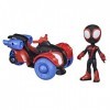 Spider-Man Hasbro Marvel Spidey and His Amazing Friends Miles Morales : Figurine daction et véhicule Techno-Racer, pour Enfa